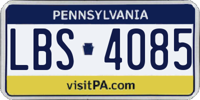 PA license plate LBS4085