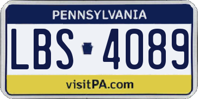 PA license plate LBS4089