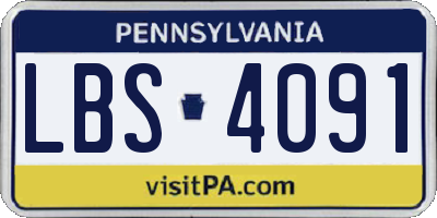 PA license plate LBS4091