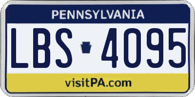 PA license plate LBS4095
