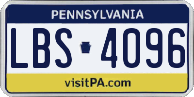 PA license plate LBS4096