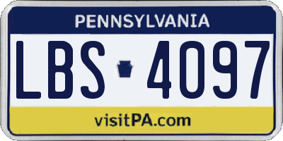 PA license plate LBS4097