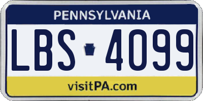 PA license plate LBS4099