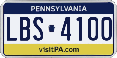 PA license plate LBS4100