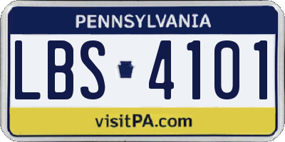 PA license plate LBS4101