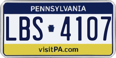 PA license plate LBS4107