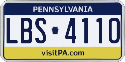 PA license plate LBS4110