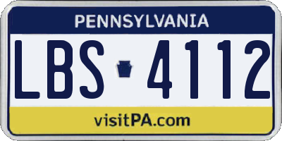 PA license plate LBS4112