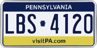 PA license plate LBS4120