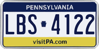PA license plate LBS4122