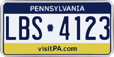 PA license plate LBS4123