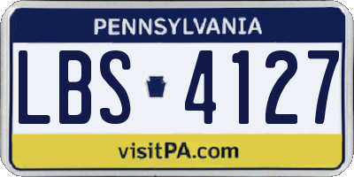 PA license plate LBS4127