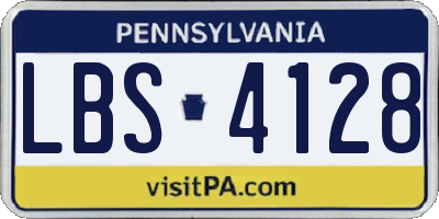PA license plate LBS4128