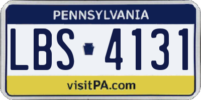 PA license plate LBS4131