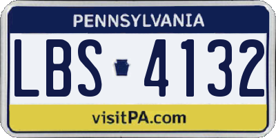 PA license plate LBS4132