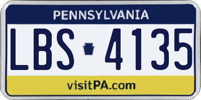 PA license plate LBS4135