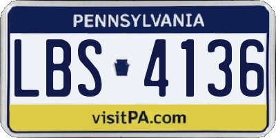 PA license plate LBS4136