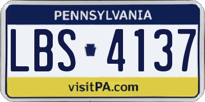 PA license plate LBS4137