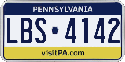 PA license plate LBS4142
