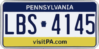 PA license plate LBS4145
