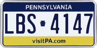 PA license plate LBS4147