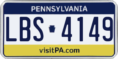 PA license plate LBS4149