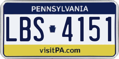 PA license plate LBS4151