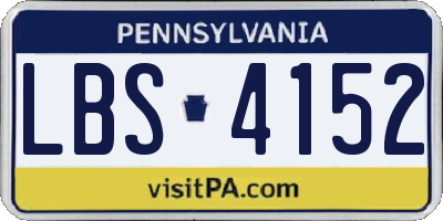 PA license plate LBS4152