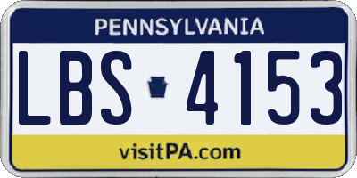PA license plate LBS4153