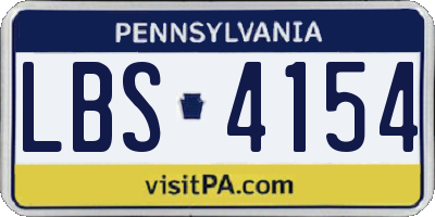 PA license plate LBS4154
