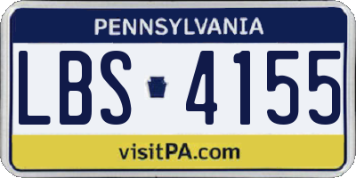 PA license plate LBS4155