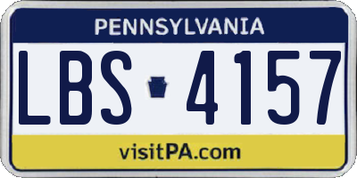 PA license plate LBS4157