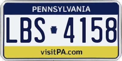 PA license plate LBS4158