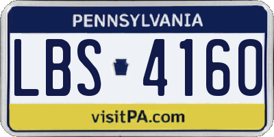 PA license plate LBS4160