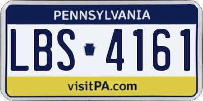 PA license plate LBS4161