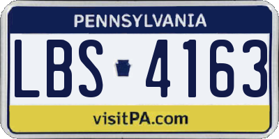 PA license plate LBS4163