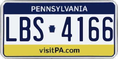 PA license plate LBS4166