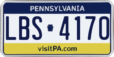PA license plate LBS4170
