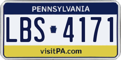 PA license plate LBS4171