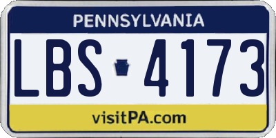 PA license plate LBS4173