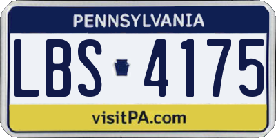 PA license plate LBS4175