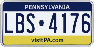 PA license plate LBS4176