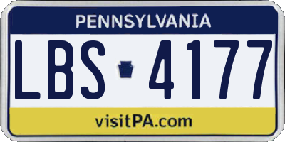 PA license plate LBS4177