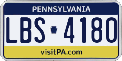 PA license plate LBS4180