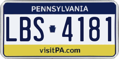 PA license plate LBS4181