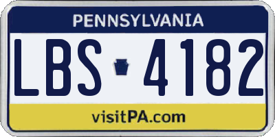 PA license plate LBS4182