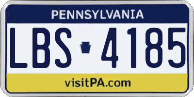 PA license plate LBS4185