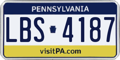 PA license plate LBS4187