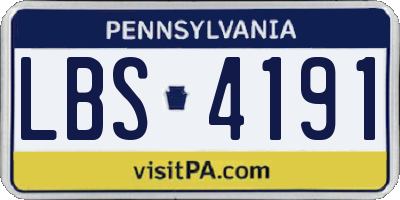 PA license plate LBS4191
