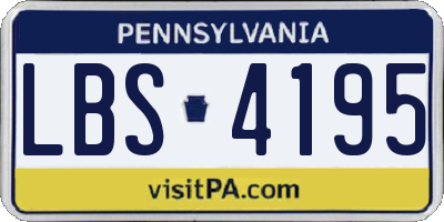 PA license plate LBS4195